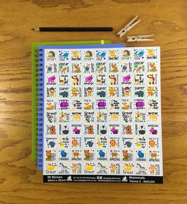 Mammals Theme 2 Reward Stickers - English