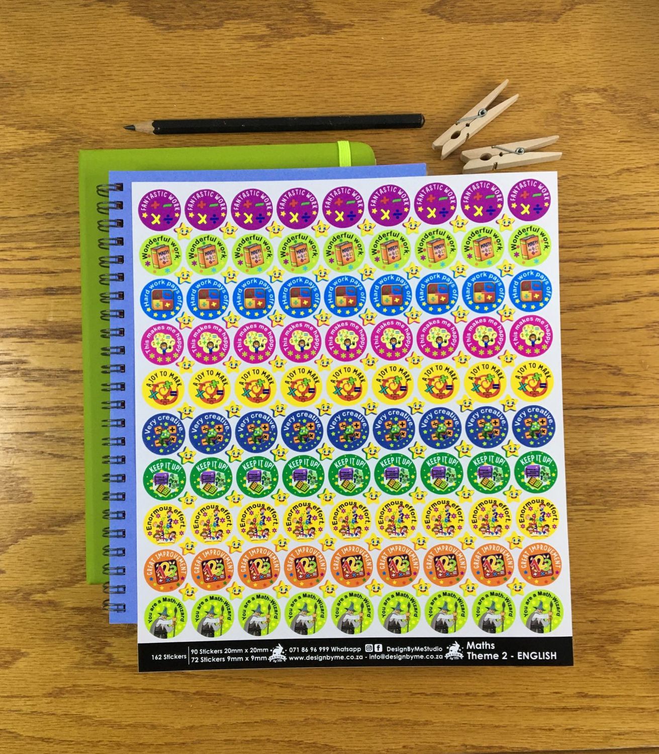 Math Theme 2 Reward Stickers - English
