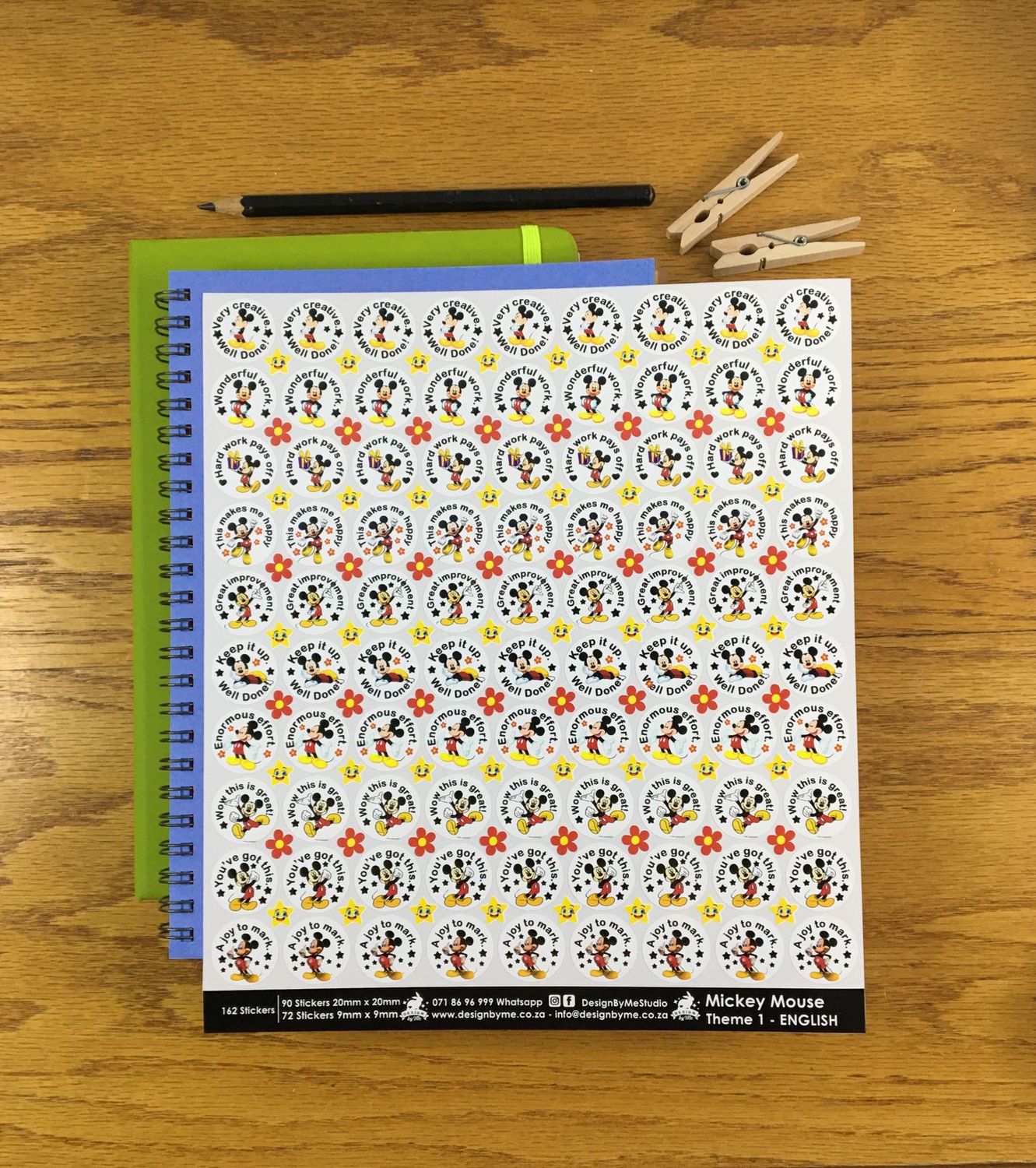 Mickey Mouse Theme 1 Reward Stickers- English