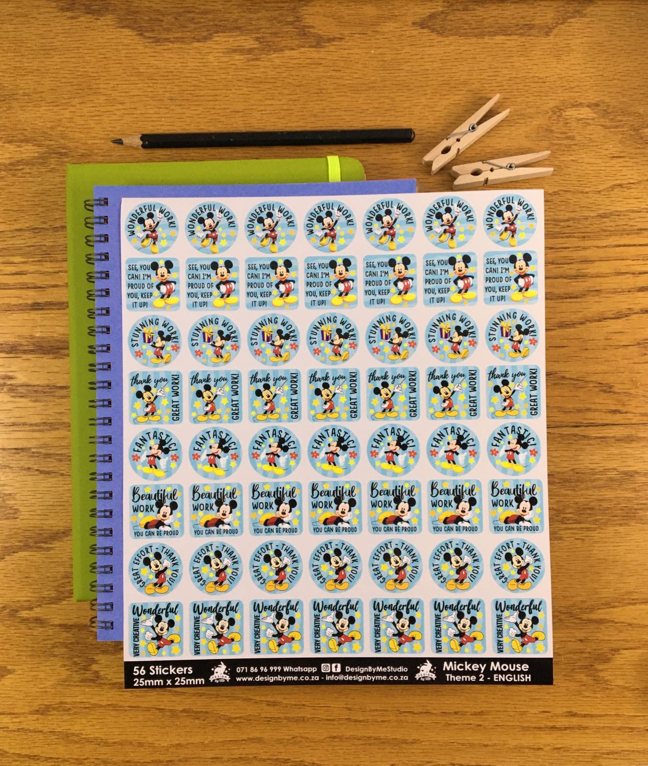 Mickey Mouse Theme 2 Reward Stickers- English