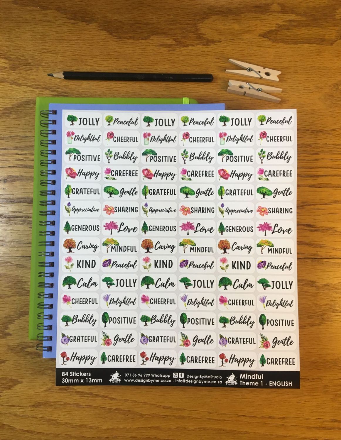 Mindful Theme 1 Reward Stickers - English