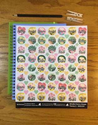 Mindful Theme 2 Reward Stickers - English