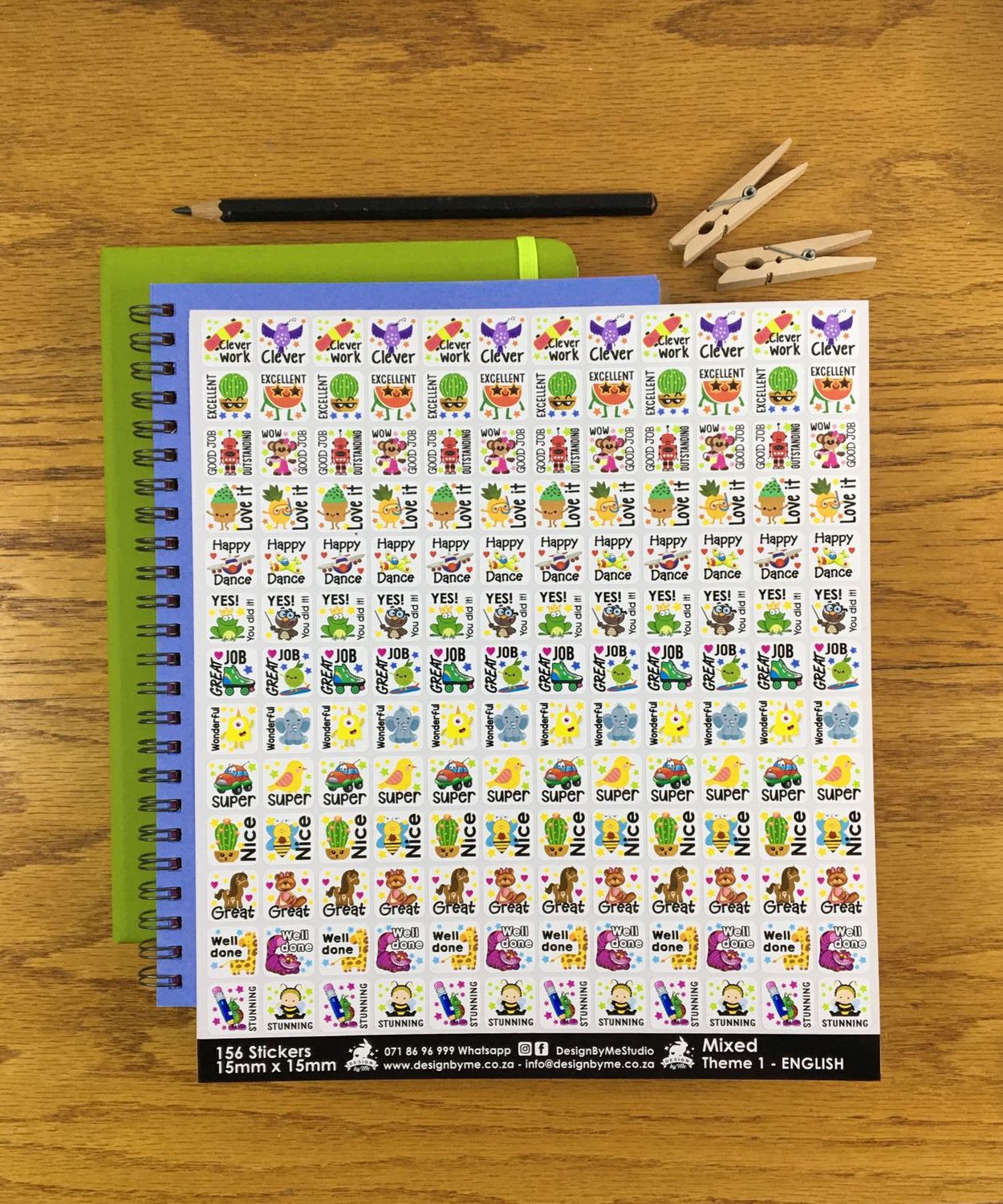 Mixed Theme 1 Reward Stickers - English