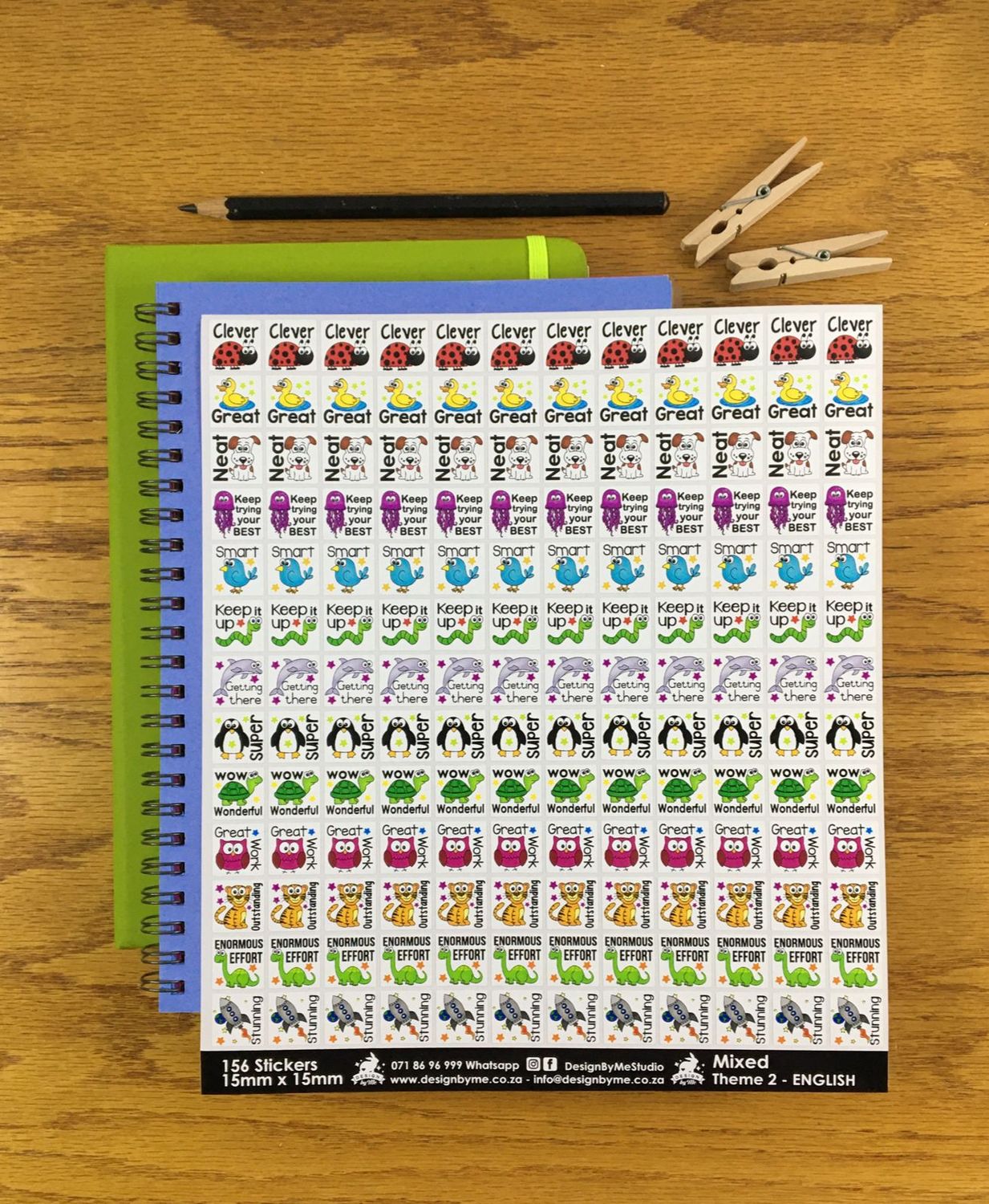 Mixed Theme 2 Reward Stickers - English