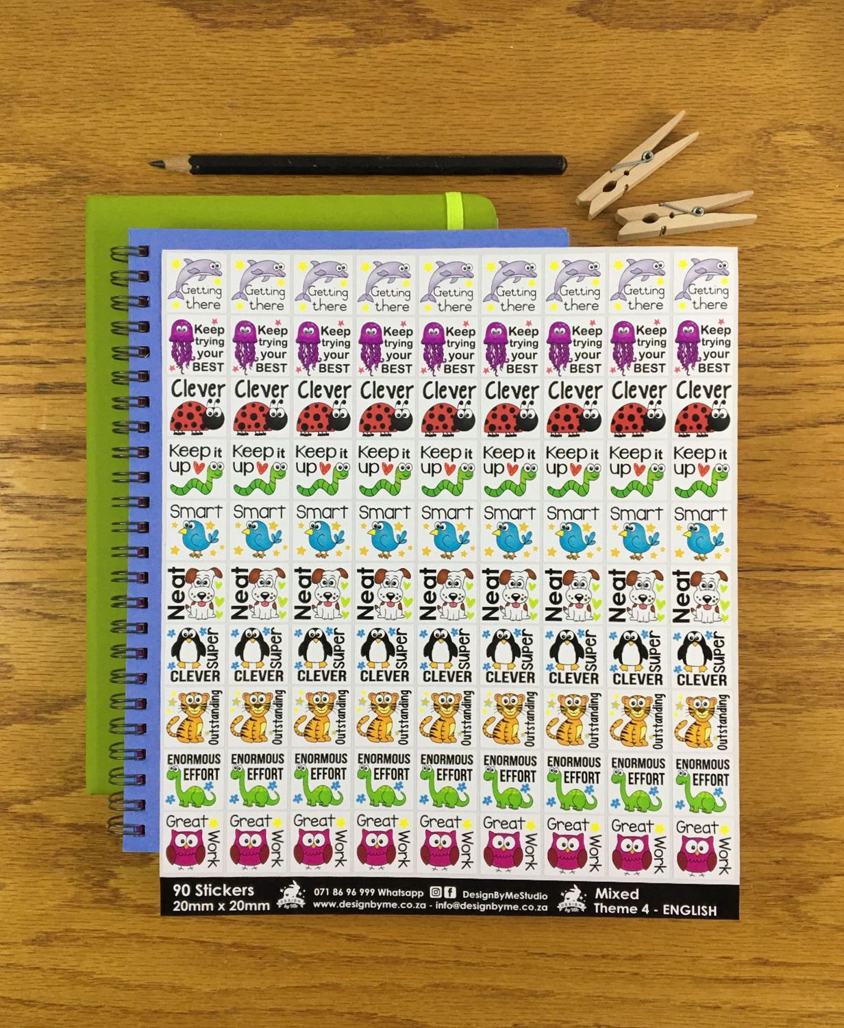 Mixed Theme 4 Reward Stickers - English
