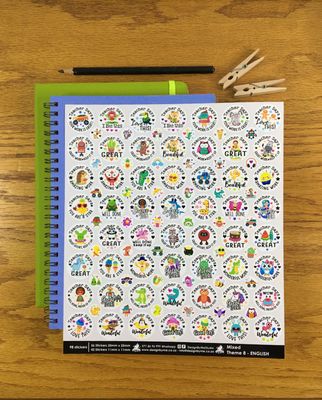Mixed Theme 8 Reward Stickers - English