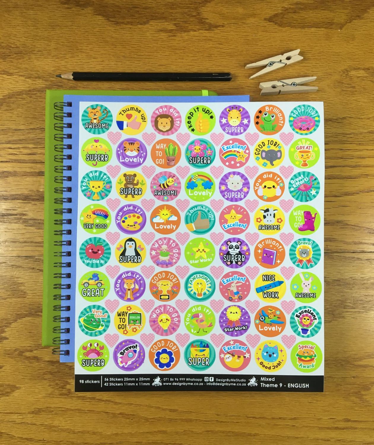 Mixed Theme 9 Reward Stickers - English