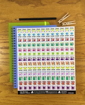 Monsters Theme 1 Reward Stickers - English