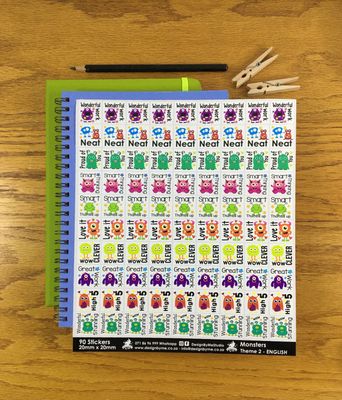 Monsters Theme 2 Reward Stickers - English