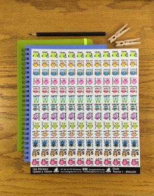 Owls Theme 1 Reward Stickers - English