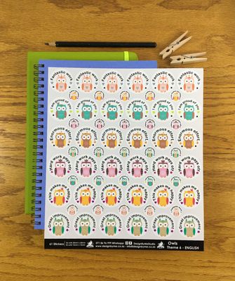Owls Theme 6 Reward Stickers - English