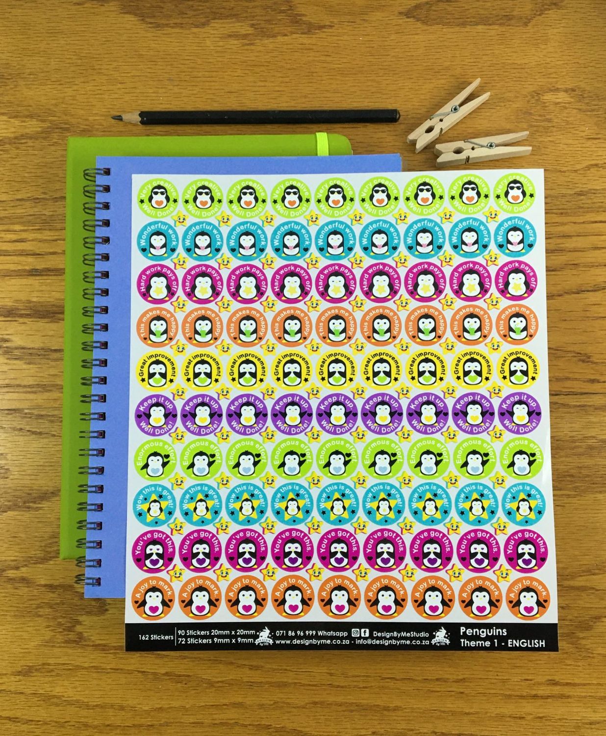 Penguins Theme 1 Reward Stickers - English