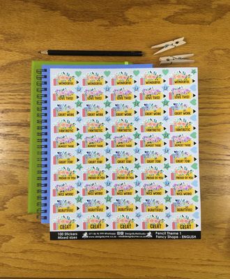 Pencil Theme 1 Reward Stickers -English