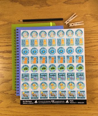 Pets Theme 3 Reward Stickers - English
