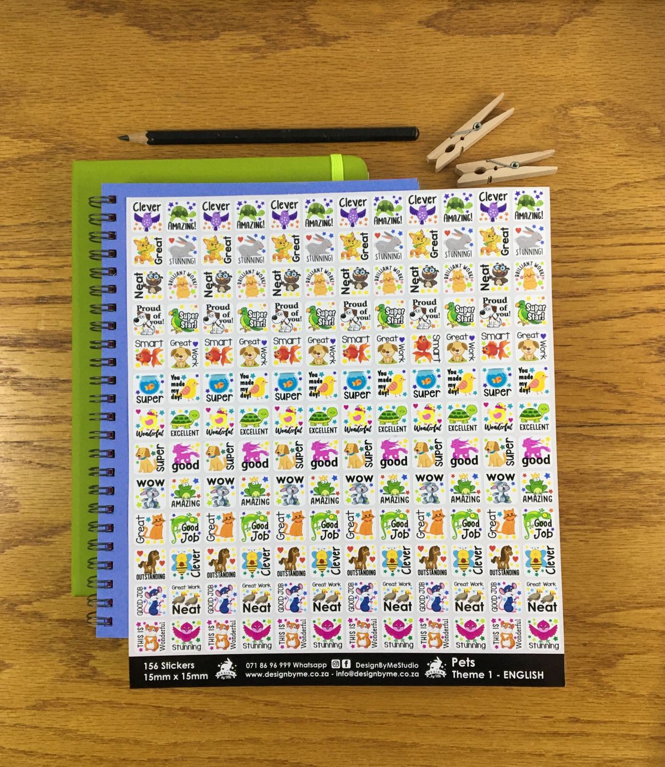Pets Theme 1 Reward Stickers - English