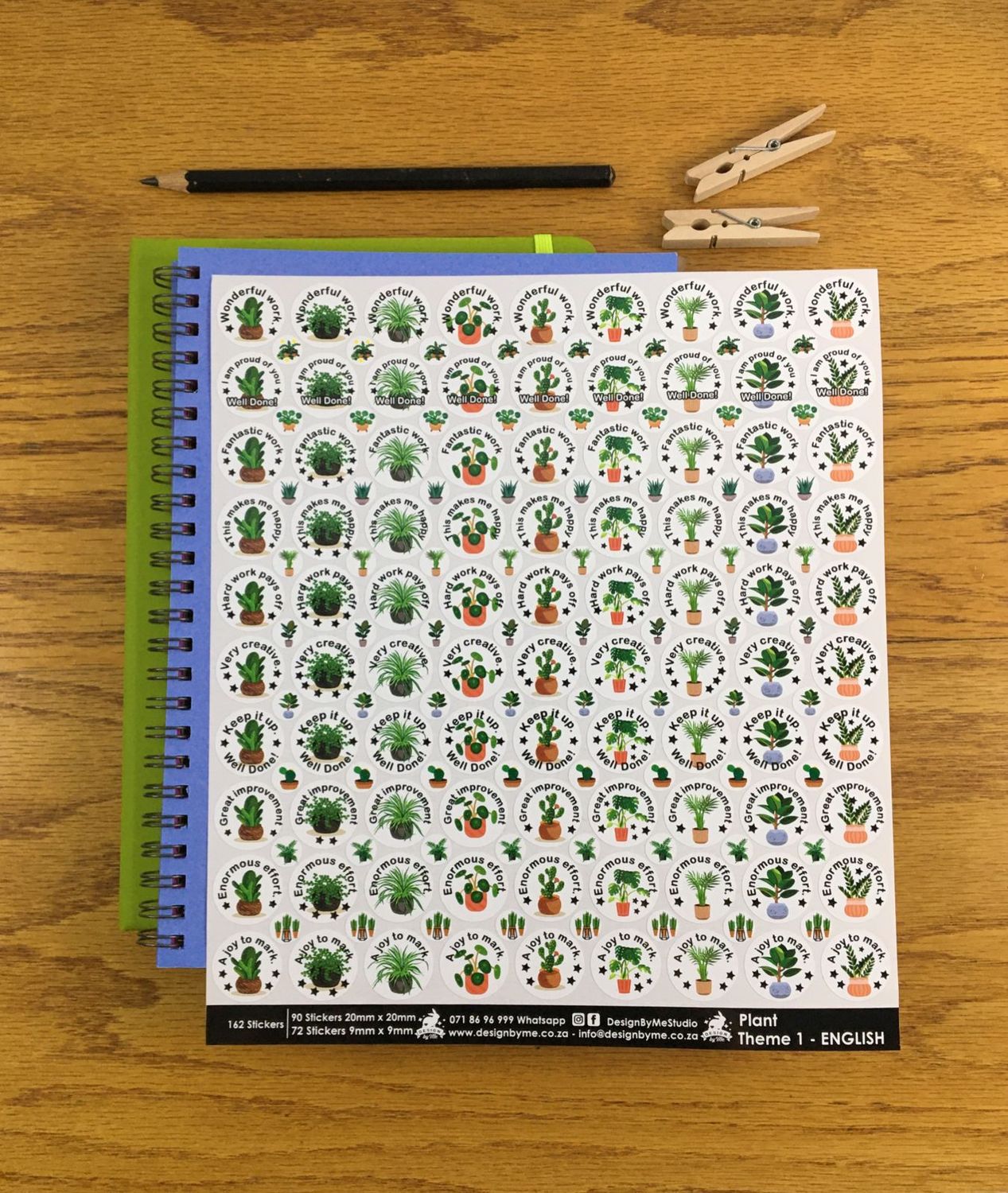 Plant Theme 1 Reward Stickers - English