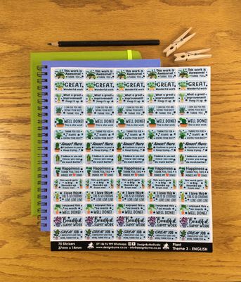 Plant Theme 3 Reward Stickers - English