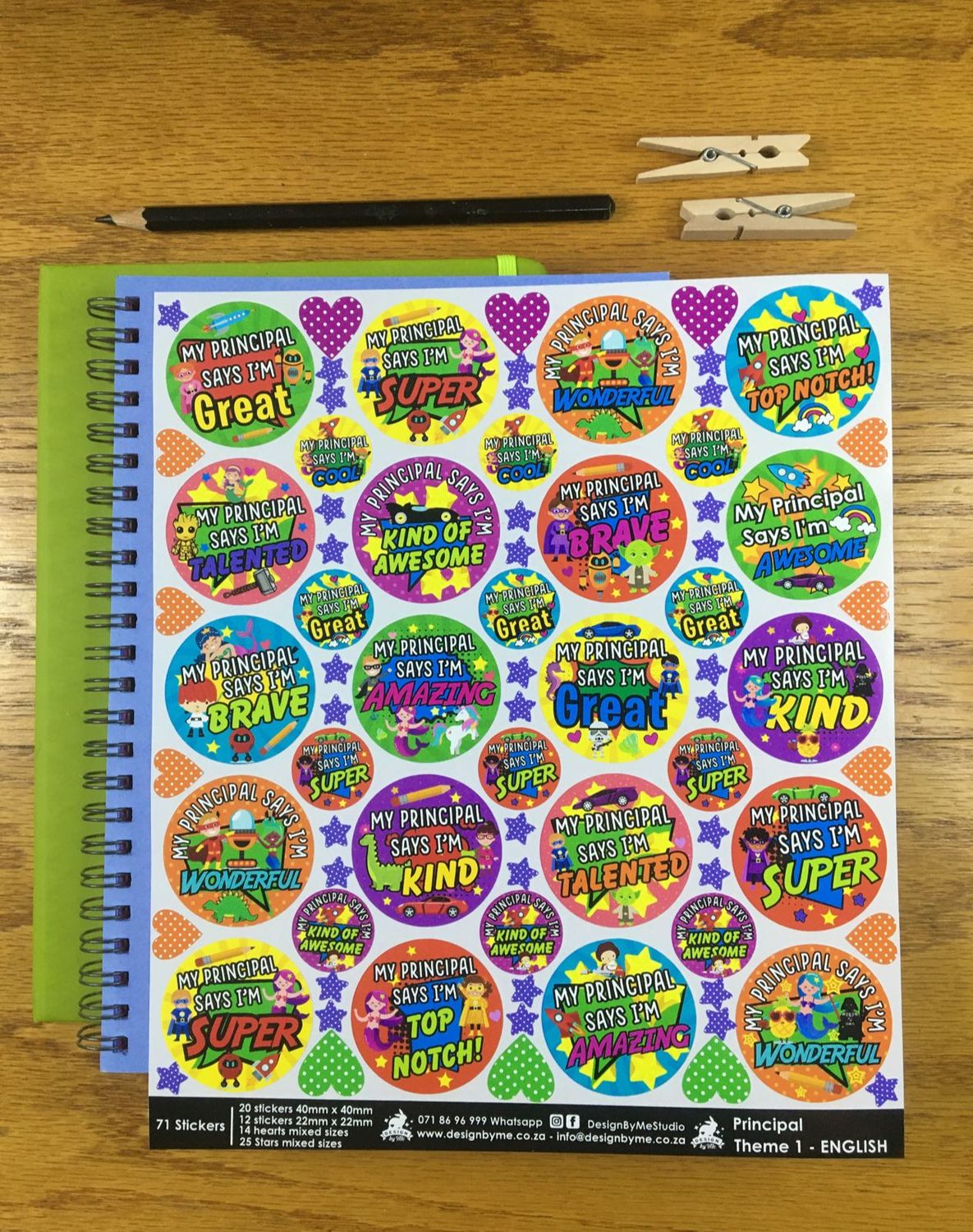 Principal  Headmaster Theme 1  English Stickers