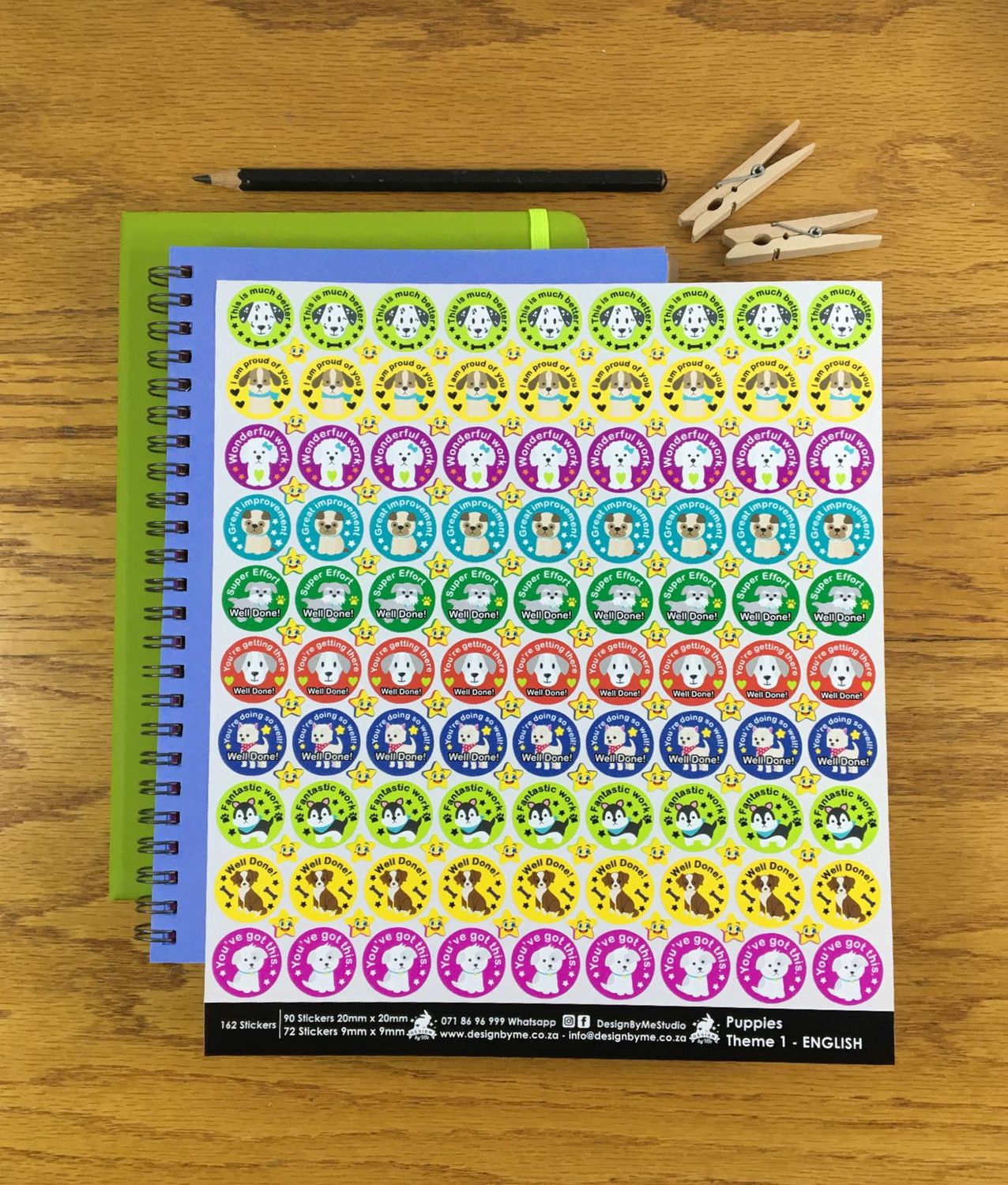 Puppies and Dogs Theme 1 Reward Stickers - English