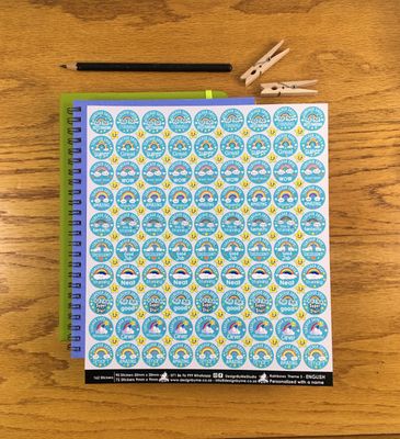 Rainbows Theme 3 Reward Stickers - English