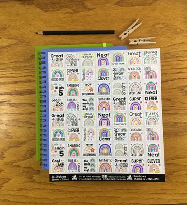 Rainbows Theme 5 Reward Stickers - English Rainbows Theme 5 Reward Stickers - English