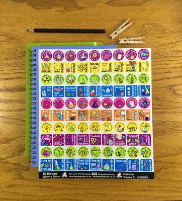 Science Theme 2 - English Reward Stickers