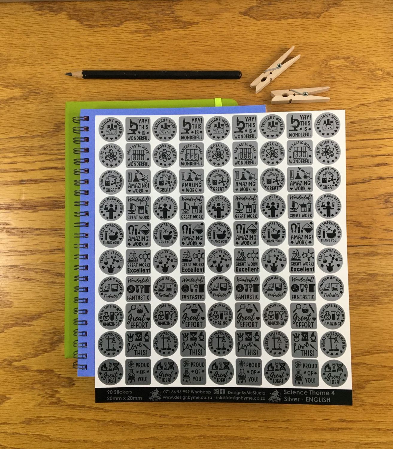 Science Theme 4 Reward Stickers - English