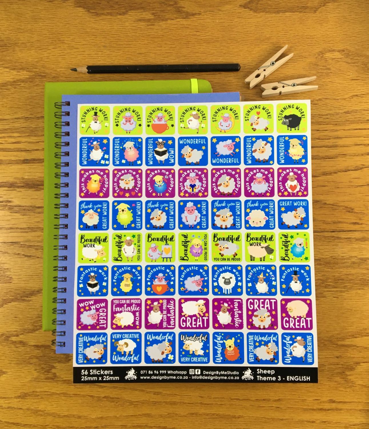 Sheep Theme 3 Reward Stickers - English