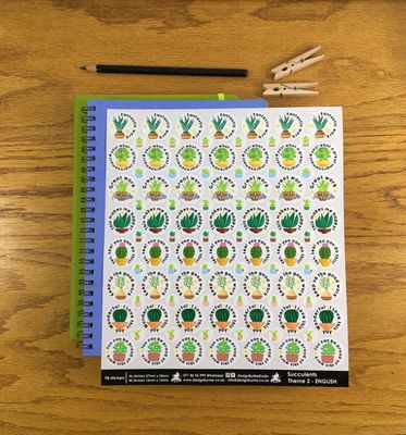 Succulents Theme 2 Reward Stickers - English