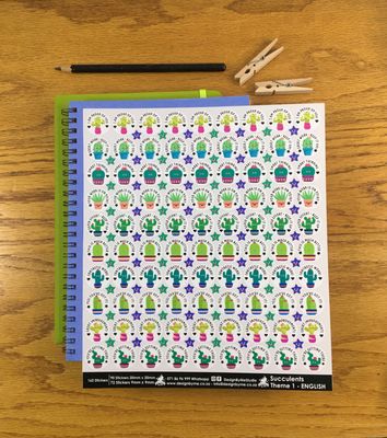 Succulents Theme 1 Reward Stickers- English