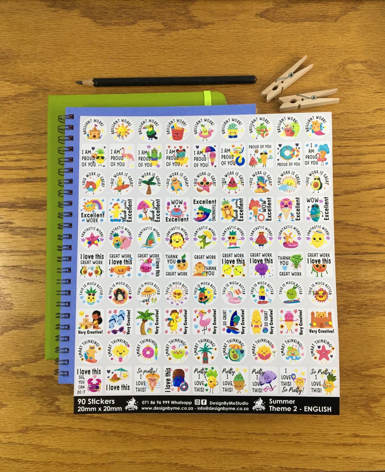 Summer Theme 2 Reward Stickers - English