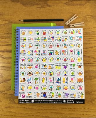 Summer Theme 2 Reward Stickers - English Summer Theme 2 Reward Stickers - English