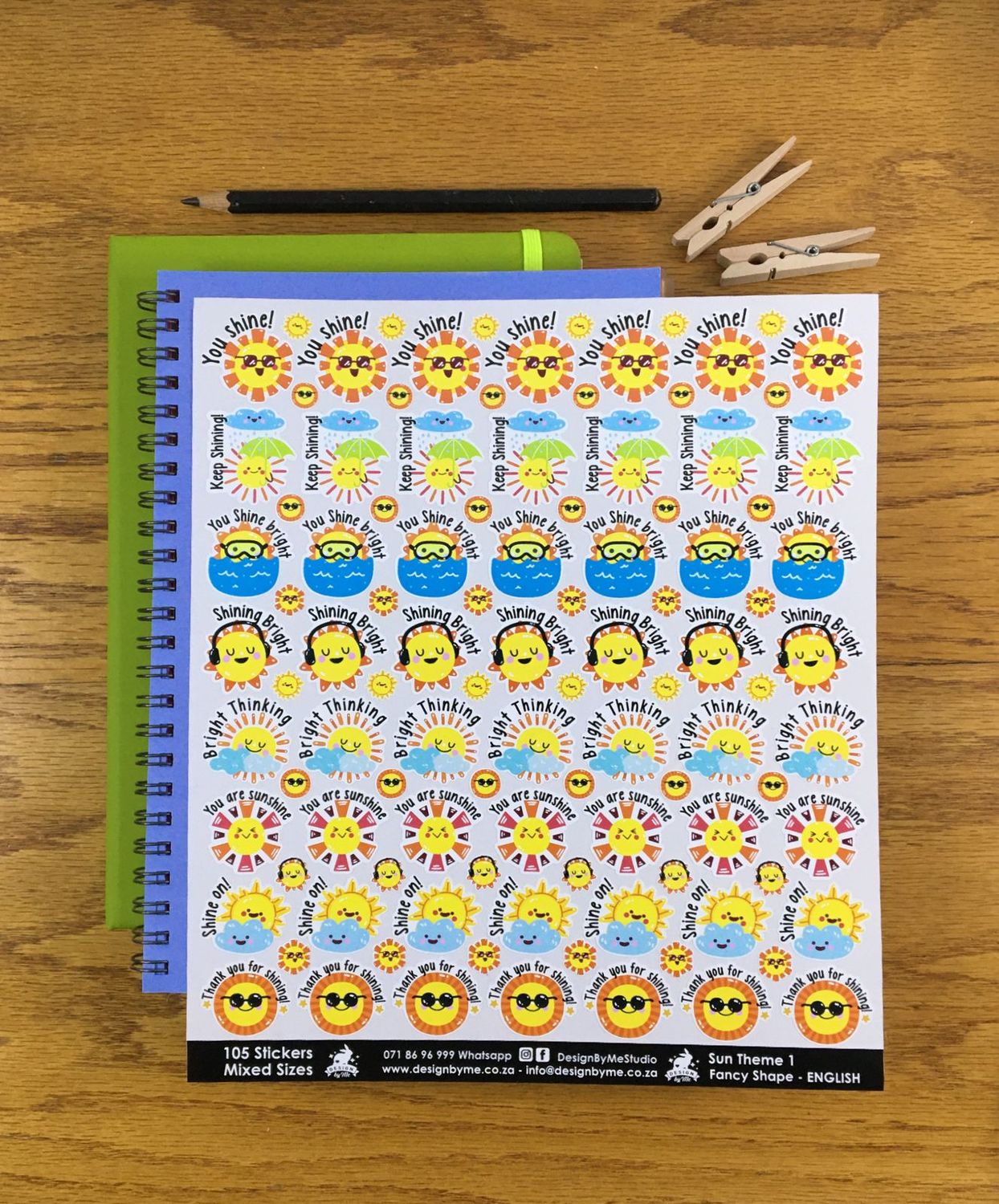 Sun Theme 1 Reward Stickers - English