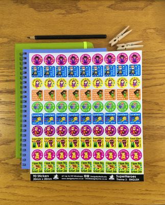 SuperHeroes Theme 3 Reward Stickers - English