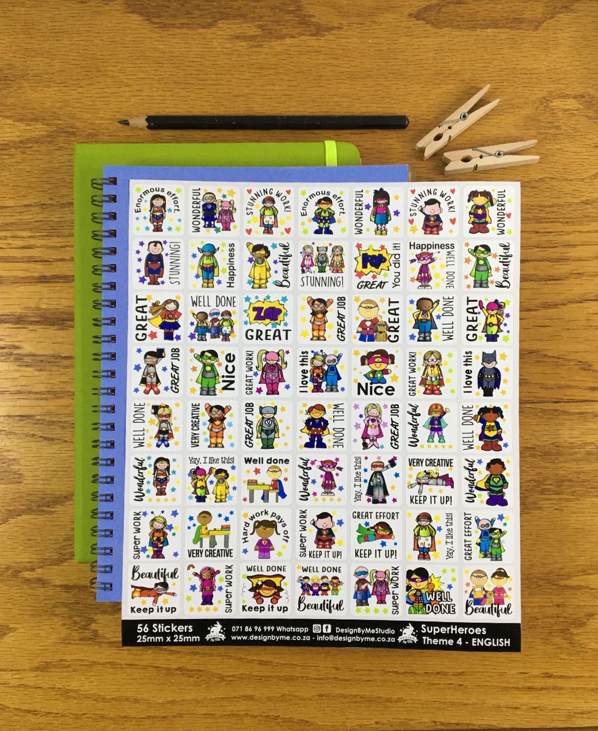 SuperHeroes Theme 4 Reward Stickers - English