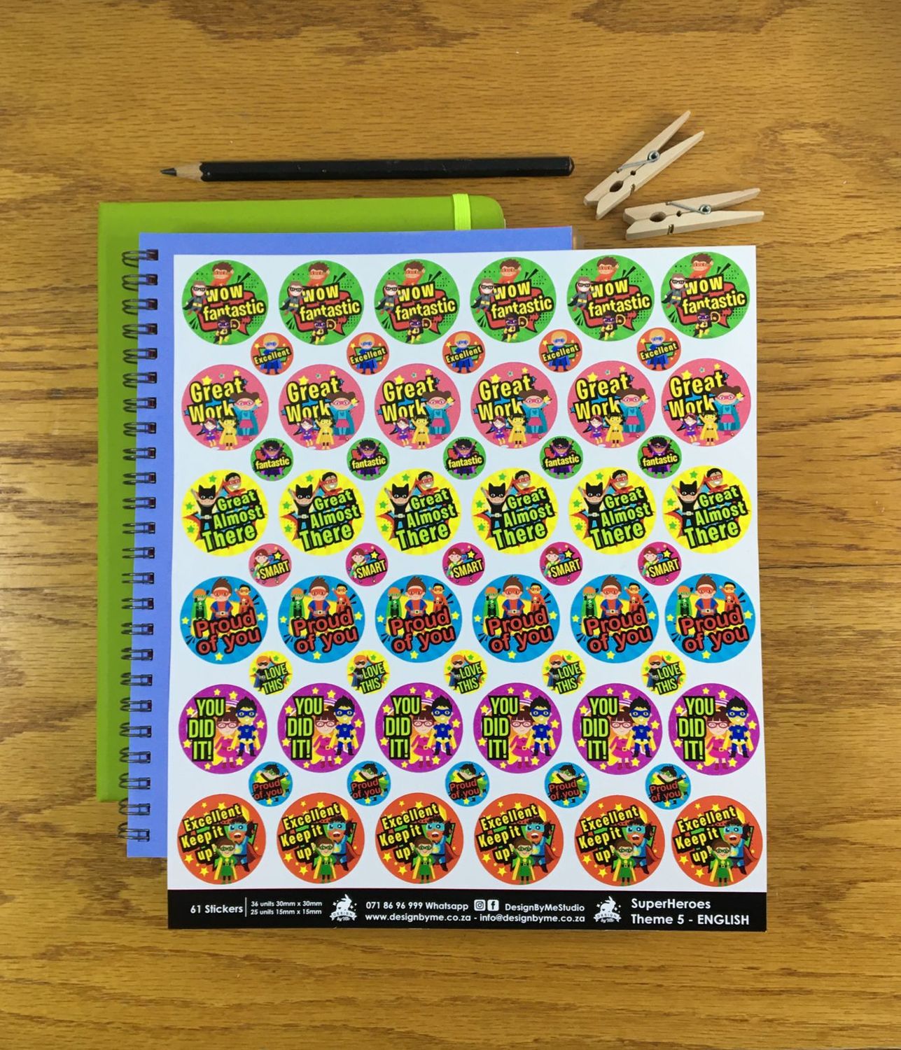 SuperHeroes Theme 5 Reward Stickers - English