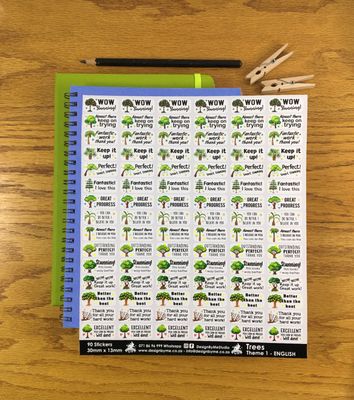 Tree Theme 1 Reward Stickers - English