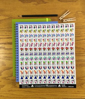 Trolls Theme 1 Reward Stickers - English