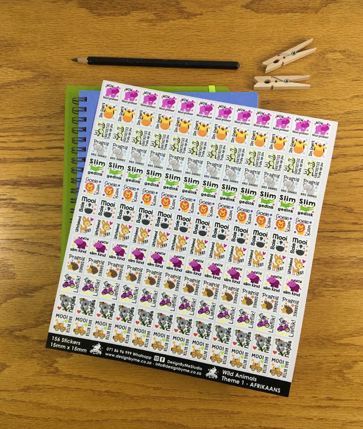 Wild Animals Theme 1 Reward Stickers - English