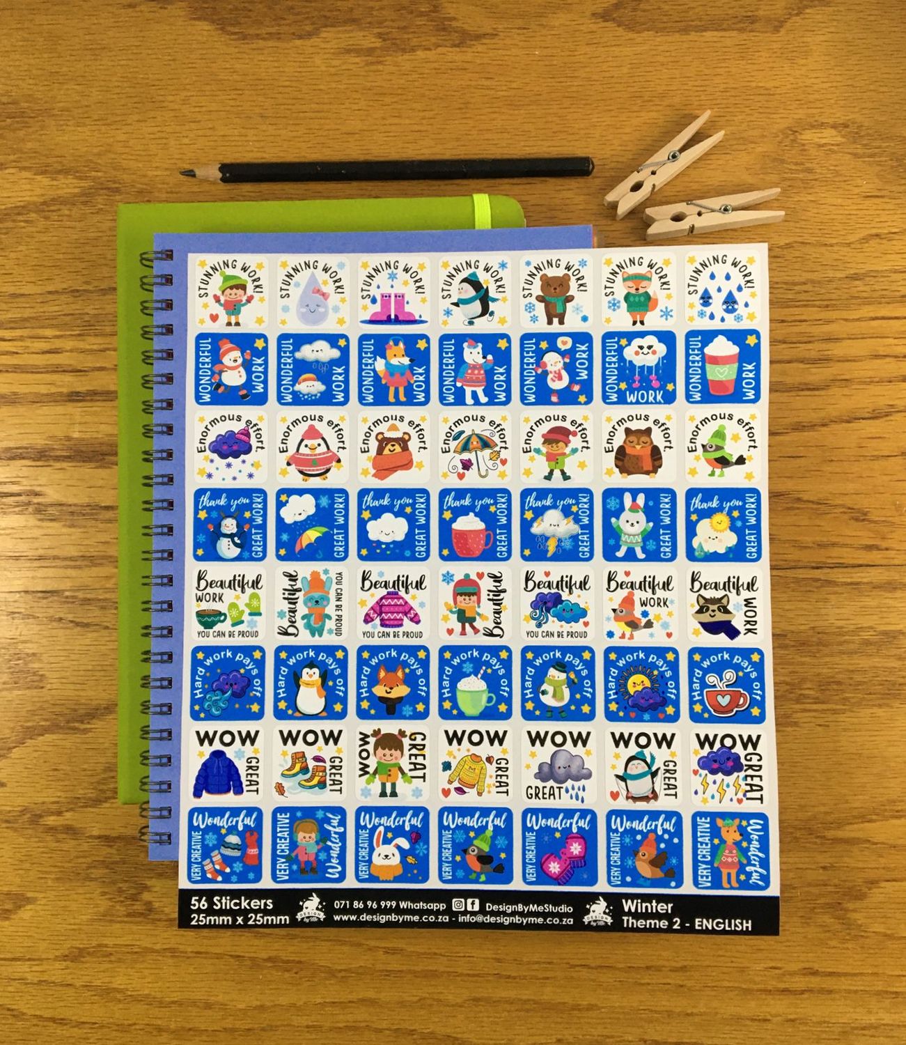 Winter Theme 2 Reward Stickers - English