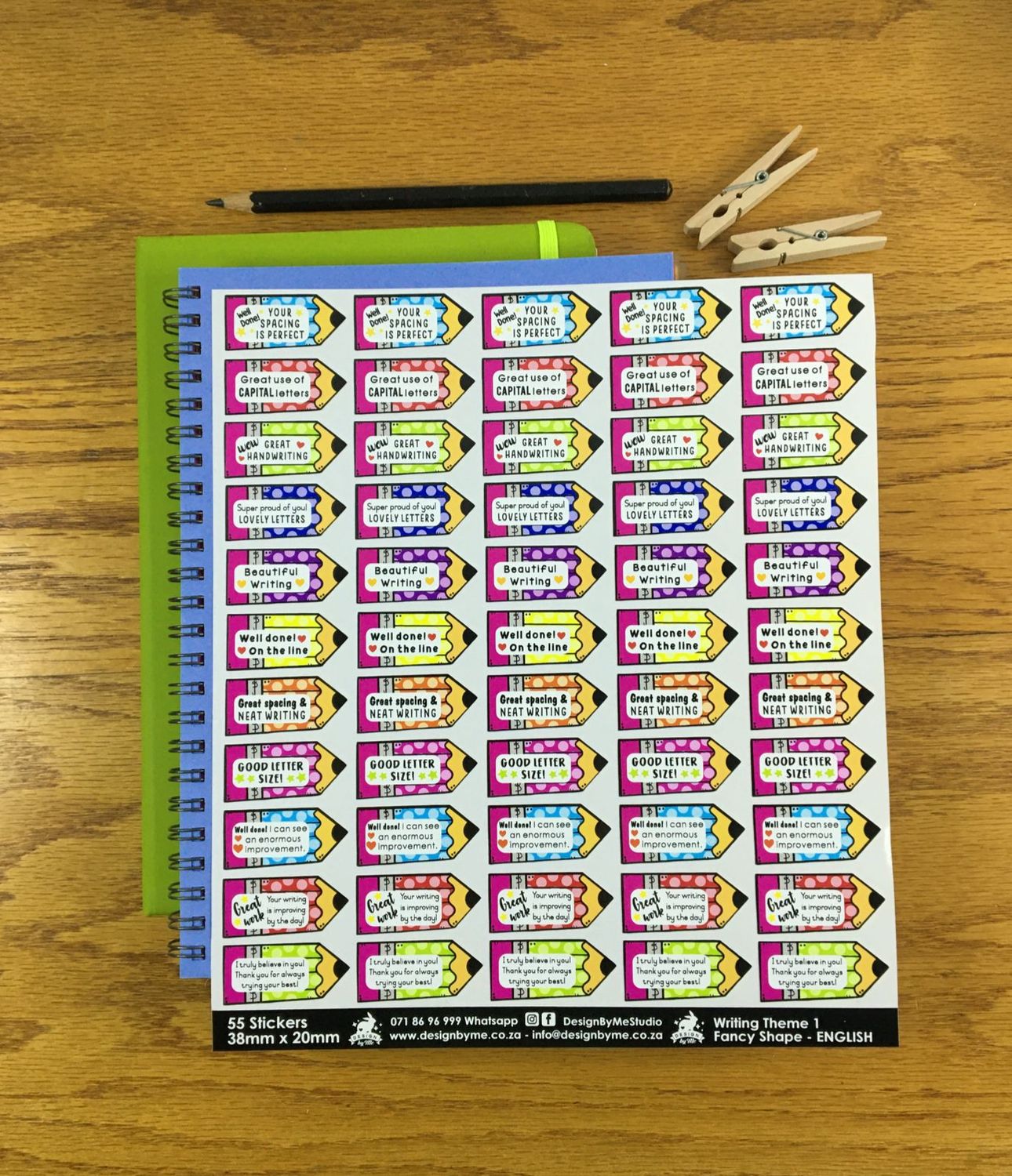Writing Theme 1 Reward Stickers - English