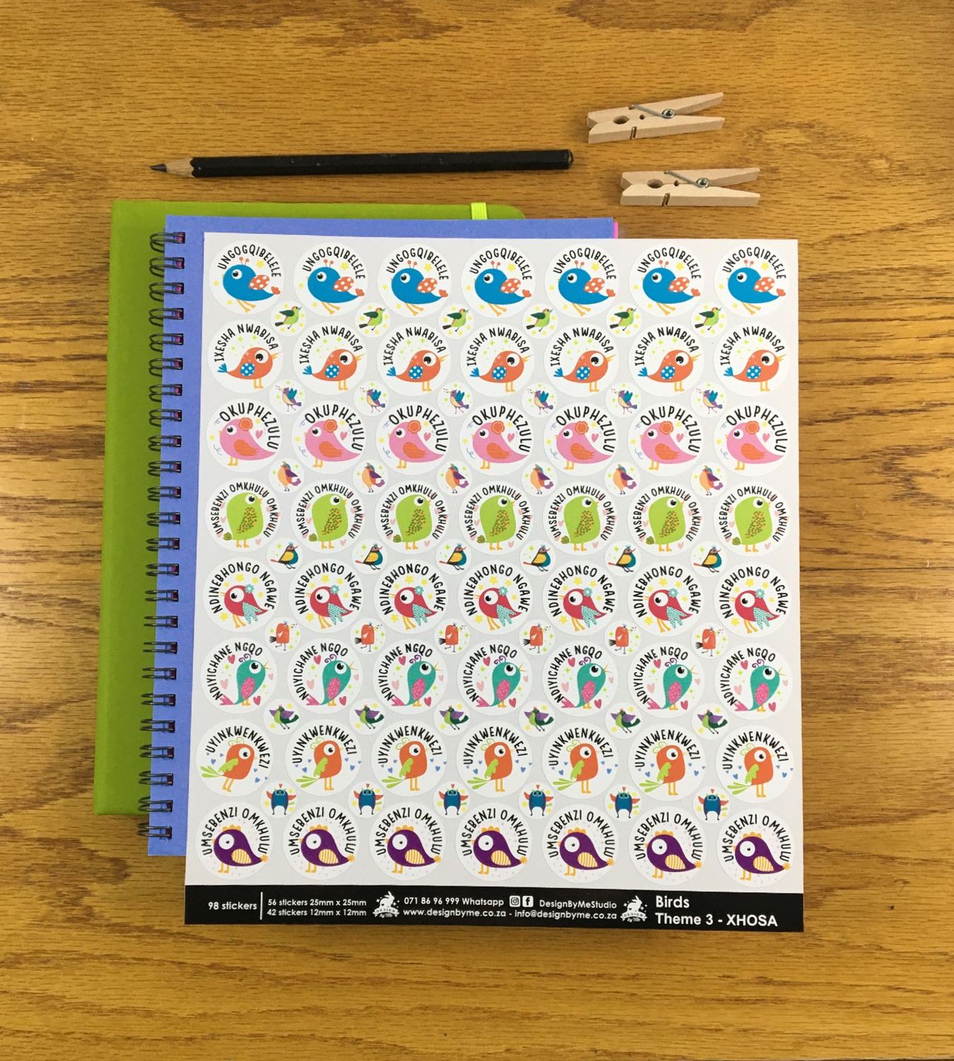 Birds Theme 3 Reward Stickers - Xhosa