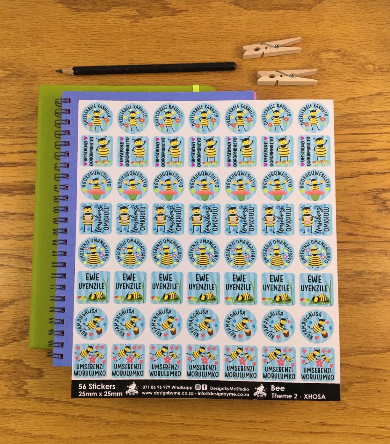 Bee Theme 2 Reward Stickers - Xhosa