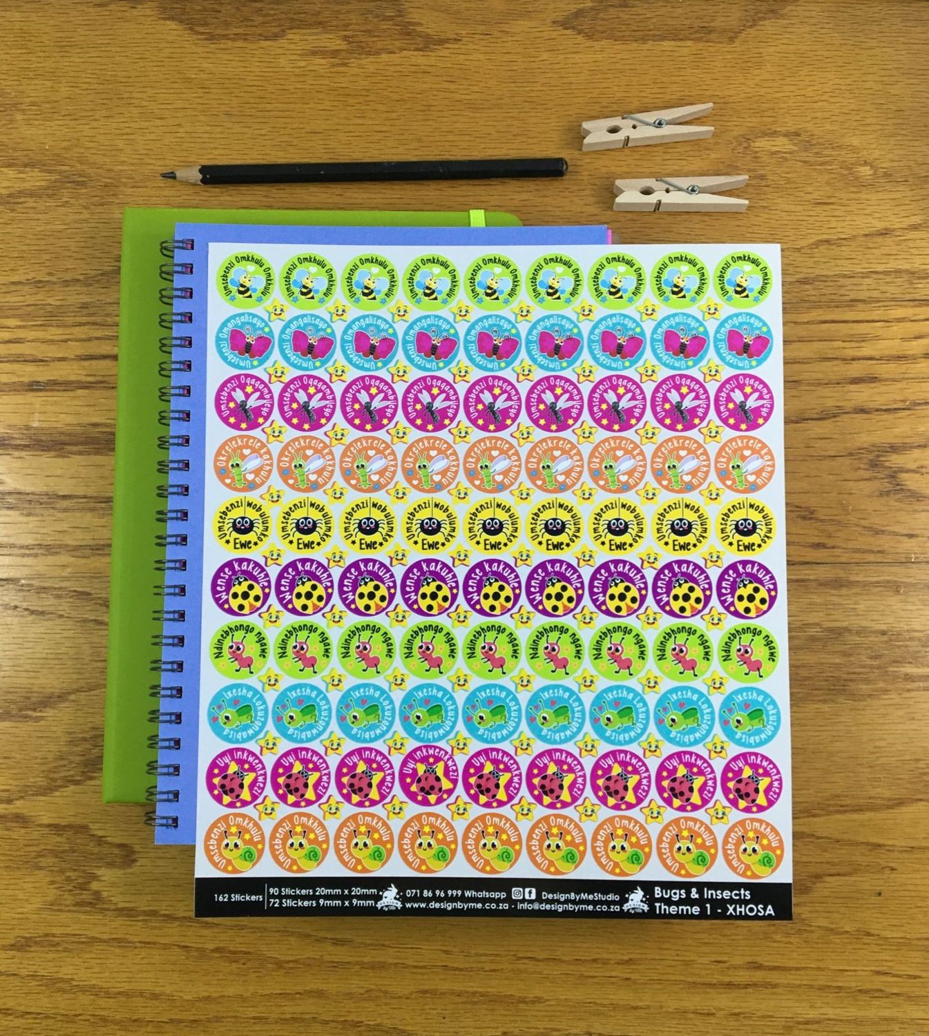 Bugs and Insects Theme 1 Reward Stickers - Xhosa