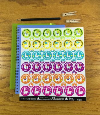 Llama Theme 4 Reward Stickers - Xhosa