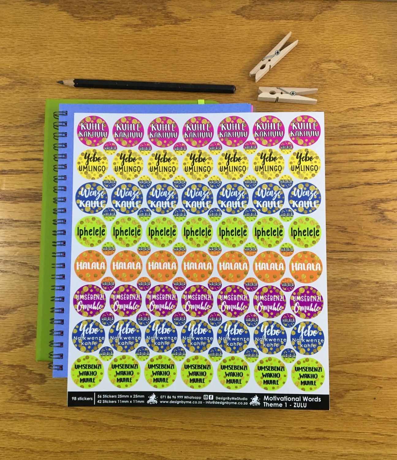 Motivational Words Theme 1 Reward Stickers - Xhosa