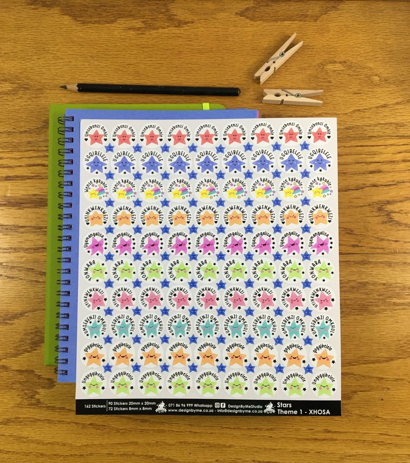 Stars Theme 1 Reward Stickers - Xhosa