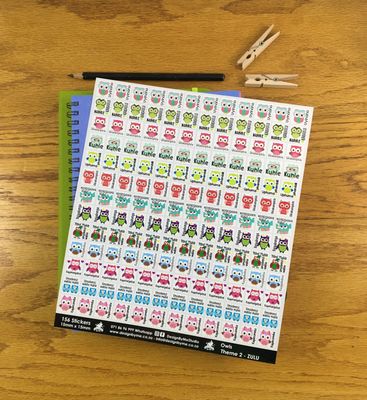 Owls Theme 2 Reward Stickers - Zulu