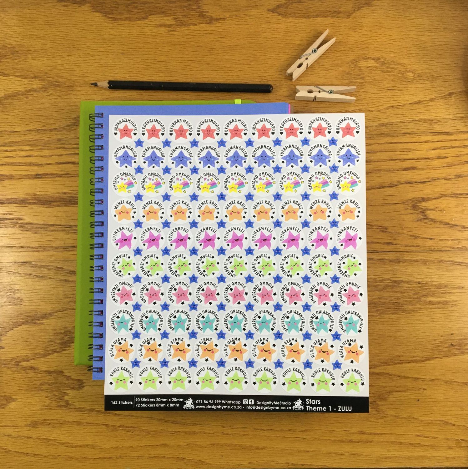 Stars Theme 1 Reward Stickers - Zulu