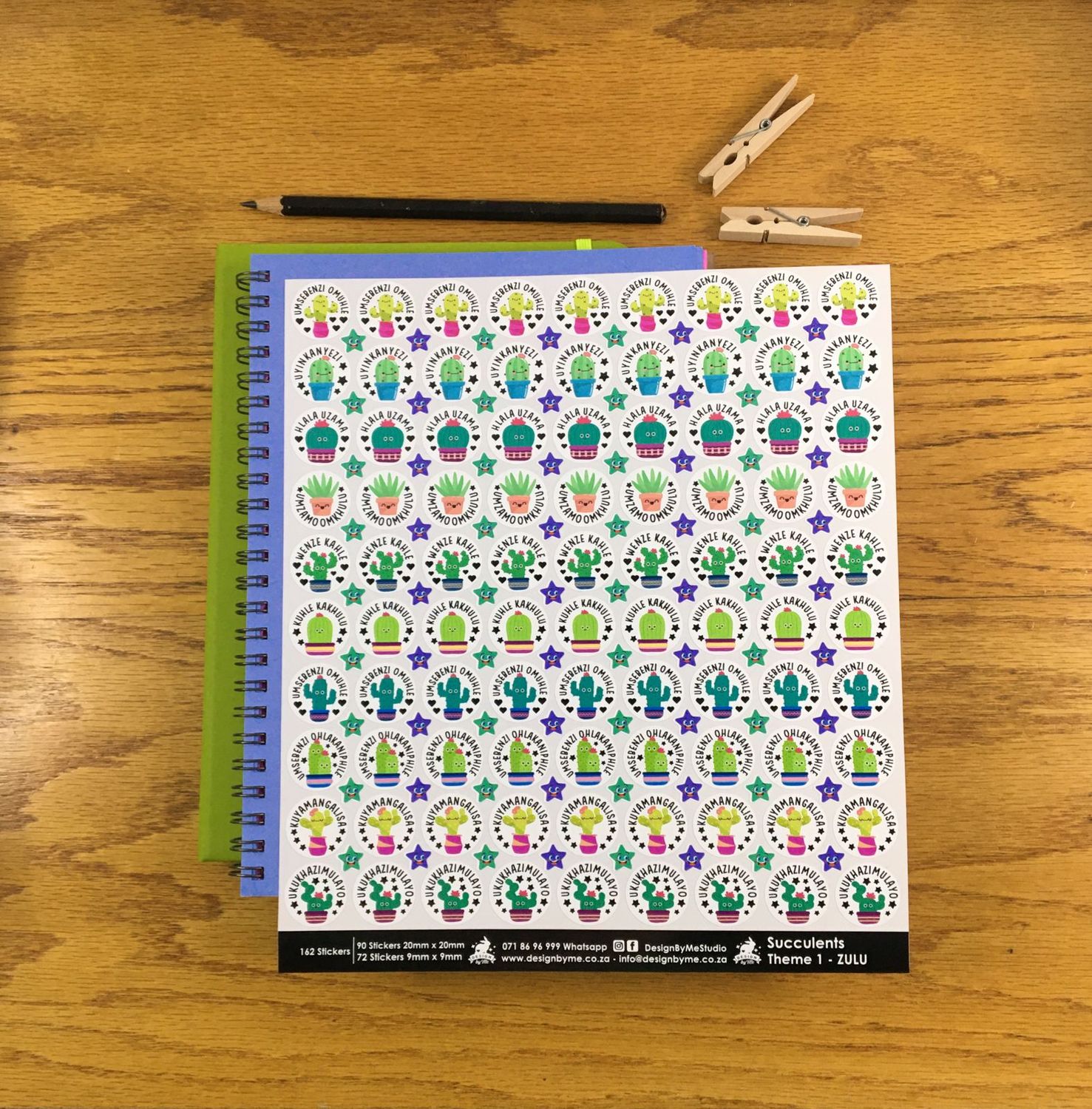Succulents Theme 1 Reward Stickers - Zulu